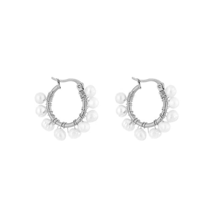 Bijoutheek Oorringen Oorring Parels Zilver
