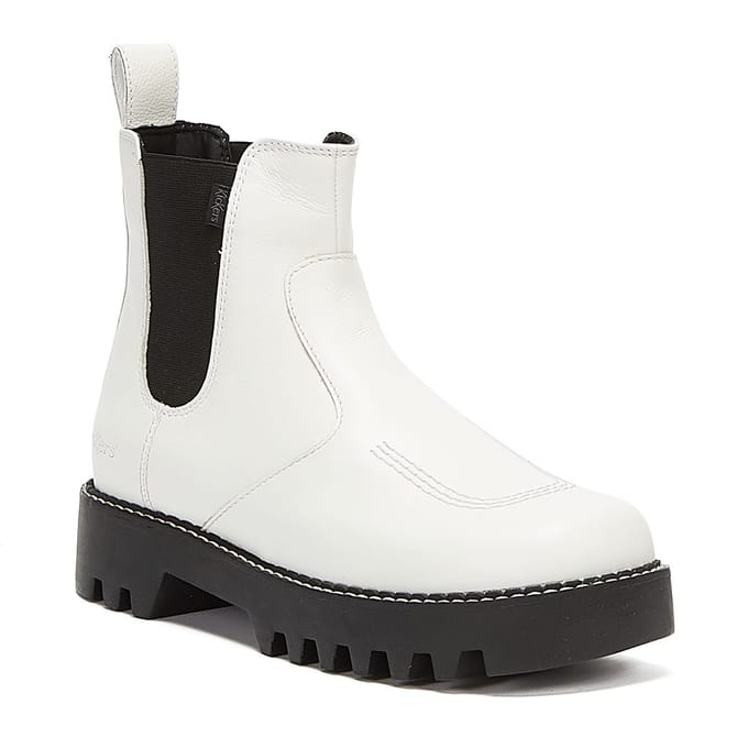 Kickers Kizziie Chelz Dames Wit Laarzen