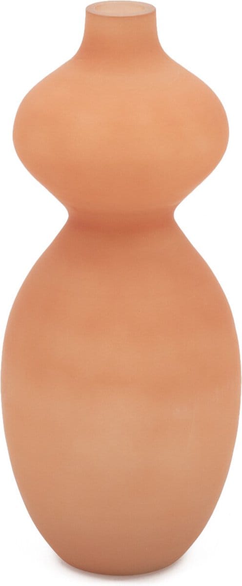 HomeBound by KY | Glazen vaas zalm | 32x13cm | bloemenvaas zalm