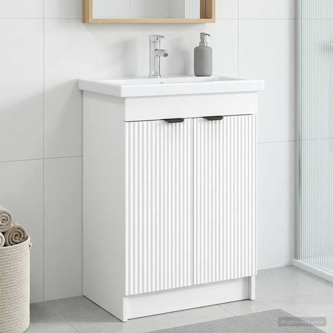 vidaXL - Badkamer - onder - Wastafel - Kast - Wit - 78,5 - x - 37,5 - x - 81 - cm