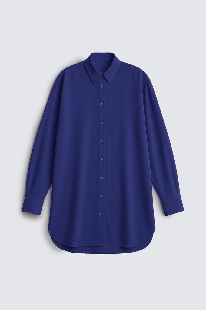 Touché Privé - Oversized crêpe blouse - Marine - Dames