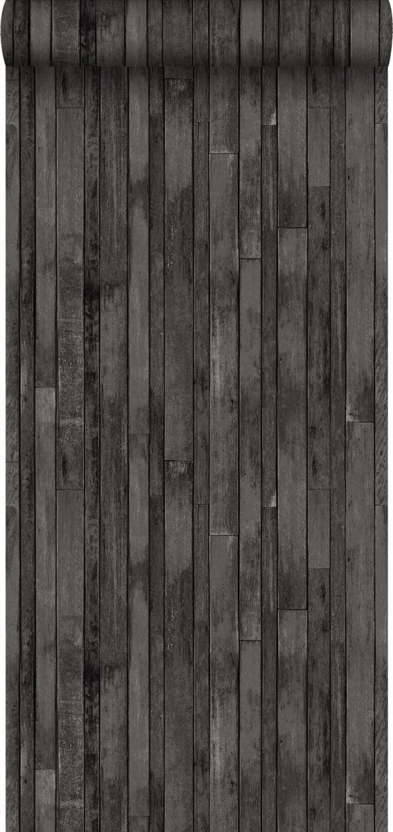 ESTAhome behang sloophout zwart - 53 cm x 10.05 m - 138815
