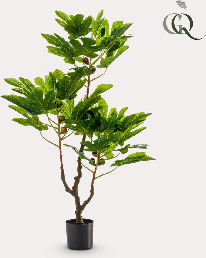 Kunstplant - Ficus Carica - Vijgenboom - 95 cm