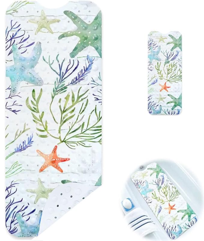Ibenzoa® Veilige antislip badmat met drainage en massage-effect voor badkamer
