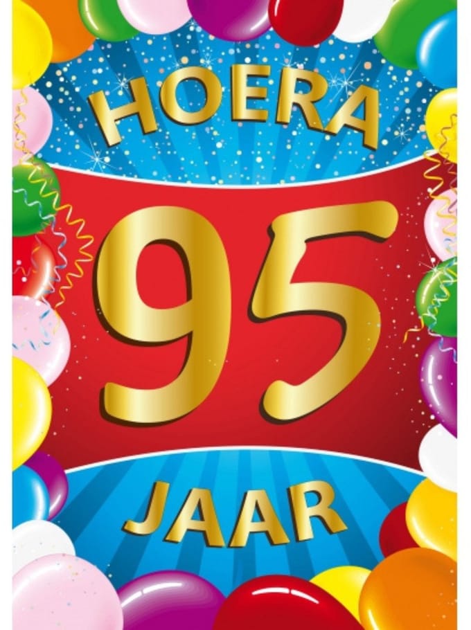 Bellatio Decorations Verjaardag deurposter - 95 jaar - multi - 59 x 84 cm - feestartikelen