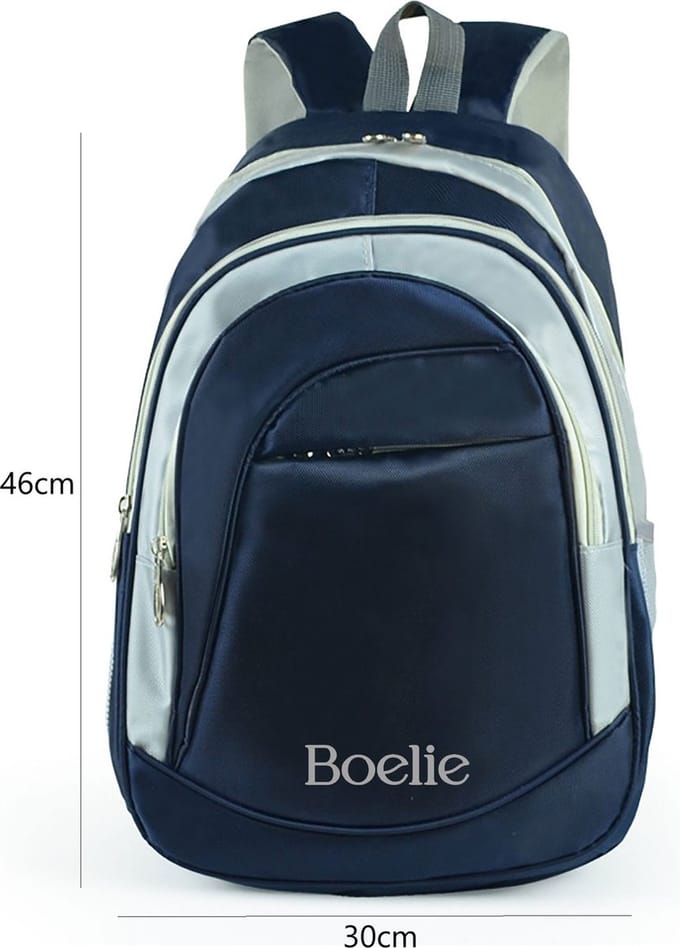 Donkerblauwe multifunctionele rugzak met vele compartimenten. (46x29x15cm)