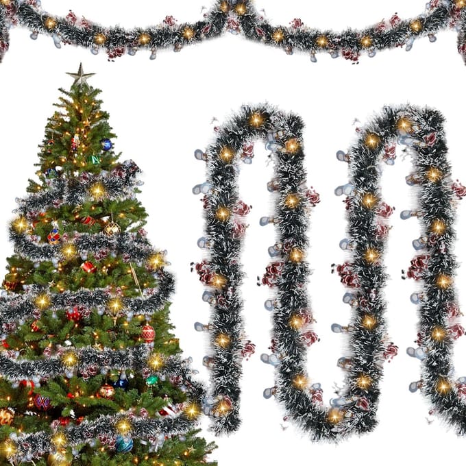 Dailygoods - LED Kerstslinger van Lametta 500CM voor Binnen en Buiten