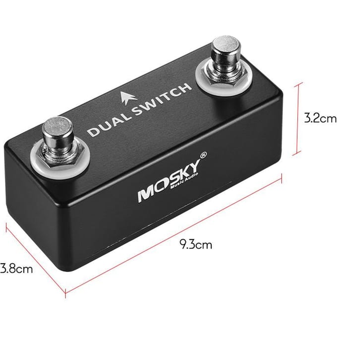 MOSKY DUAL SWITCH Dual Footswitch Voetpedaal Volledig metalen omhulsel gray
