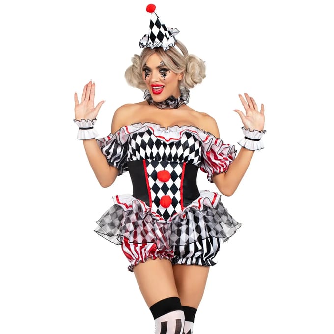 Leg Avenue - Darling Harlequin Kostuum - S - Multicolours