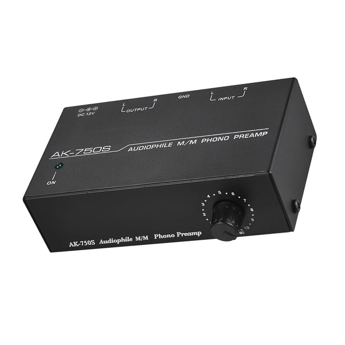 Audiofiele M/M Phono-voorversterker Voorversterker met niveauregeling RCA-ingangs- en uitgangsinterfaces EU Plug zwart