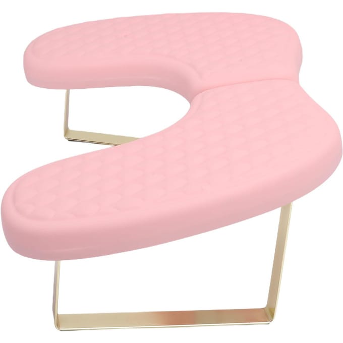 Repose-bras Manucure en Forme de U Repose-main Ergonomique en Cuir PU avec Support Téléphone pour Technicienne des Ongles white