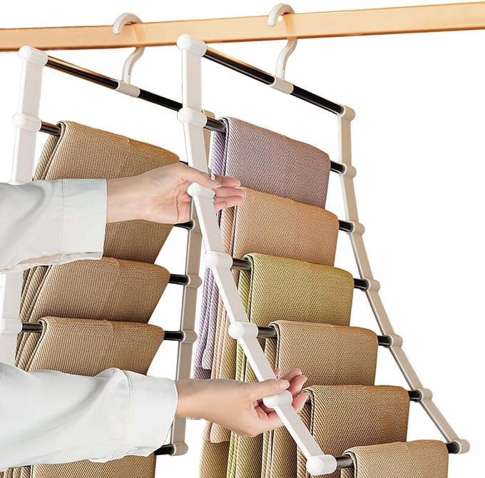 Famanu - Broekhanger ruimtebesparend met meerdere niveaus voor compacte kasten