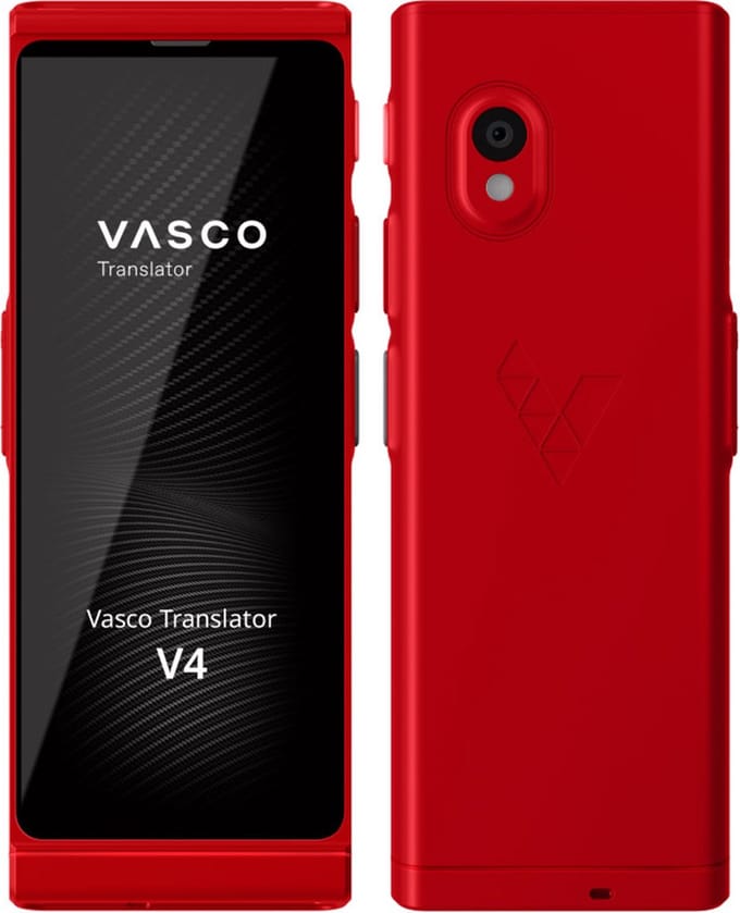 Vasco Translator V4 - Spraak, Tekst en Foto Vertaler - Pocket Vertaaltoestel (Ruby Red)