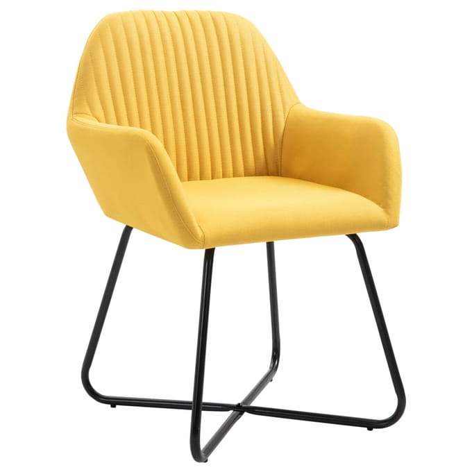 vidaXL Eetkamerstoelen 6 st stof geel