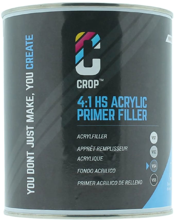 CROP 2K HS Acryl Primer Filler DONKER GRIJS VS4 - Blik 1 liter
