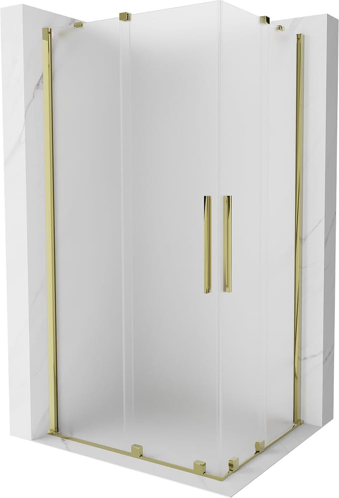 Mexen Velar Duo schuifdouchecabine 90 x 80 , matglas, goud - 871-090-080-32-50
