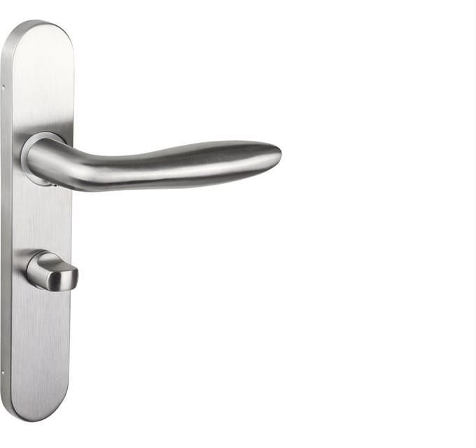 Lavuzo deurkruk Pratona RVS met afgerond schild WC63/8 badkamersluiting | Per set