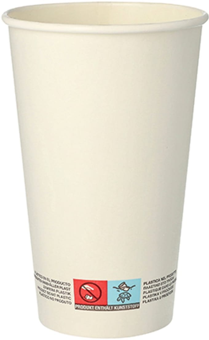 PAPSTAR Drinkbekers, Karton 0,4 l Ø 9 cm · 13,9 cm wit - 50 Stuks