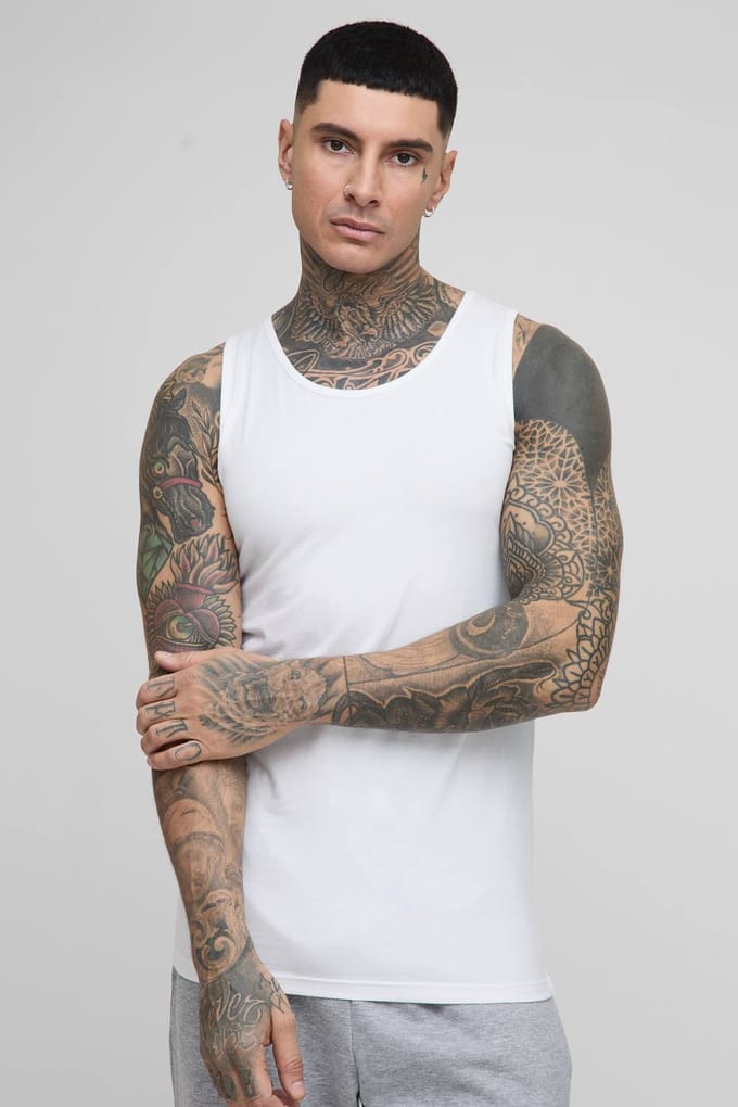 Tall Muscle Fit Vest | White | Size 2XL