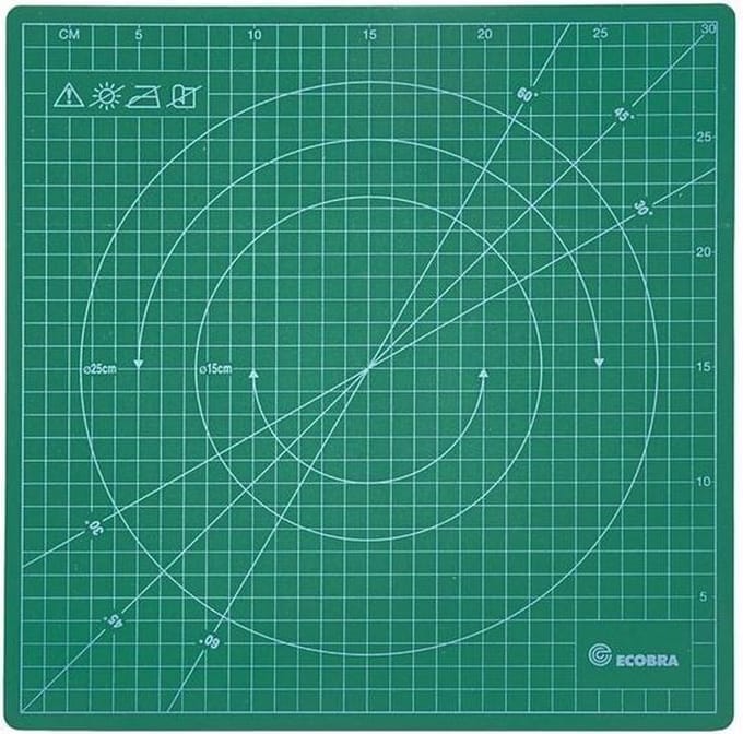Ecobra roterende snijmat 31.5 x 31.5 cm groen