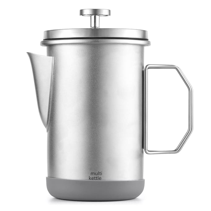 Cafetière à piston 1L Grande Capacité Acier Inoxydable 304 Cafetière à piston avec Poignée Pliable pour argenté