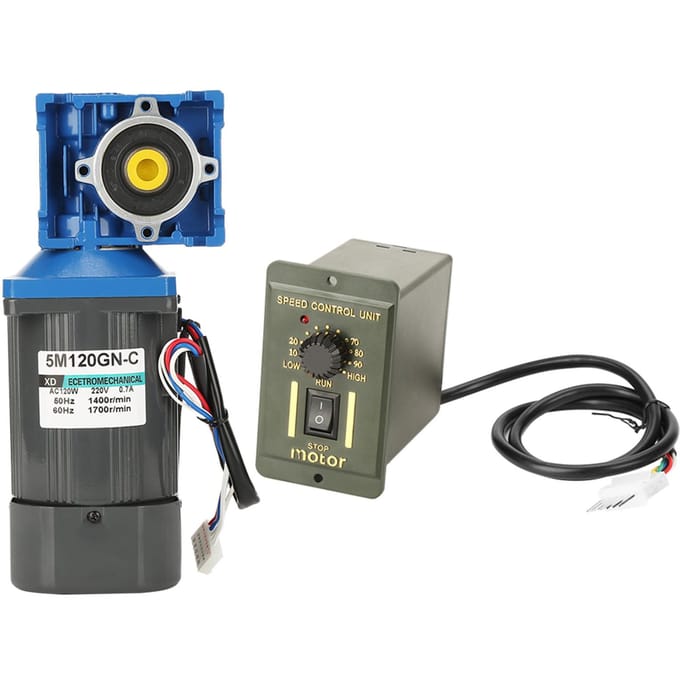 AC220V 120W Zelfvergrendelende Worm Snelheidsregelbaar CWCCW Tandwielmotor met Regelaar (25K)
