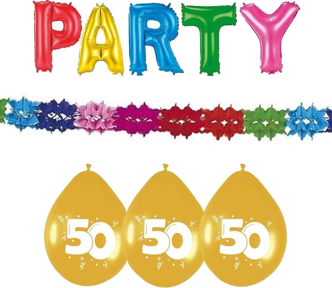 Haza - 50 jaar verjaardag feest - versiering pakket - 3-delig