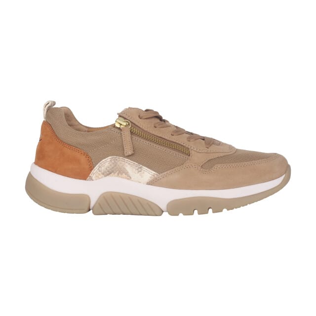 Gabor rollingsoft sensitive 66.938.30 - dames rollende wandelsneaker - Beige - maat 40.5 (EU) 7 (UK)