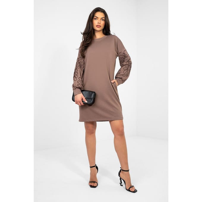 Elara Sleeve Dress - Braun / S/M