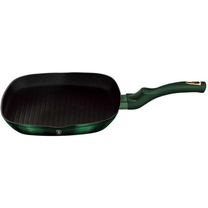 Berlinger Haus Emerald Serie - Titaan Grillpan - 28cm - Groen - Soft Touch Handgreep