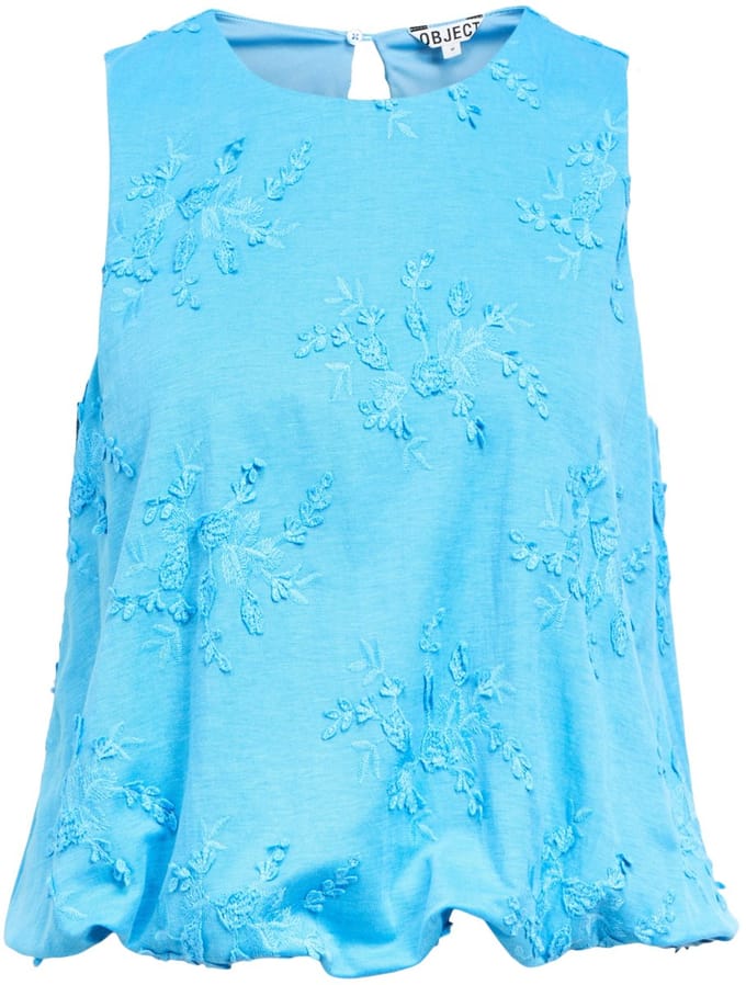 Object Top Objminnie Re Sl Top Noos 23049303 Azure Blue Dames Maat - XS