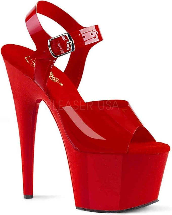 Pleaser Sandaal met enkelband -37 Shoes- ADORE-708N US 7 Rood