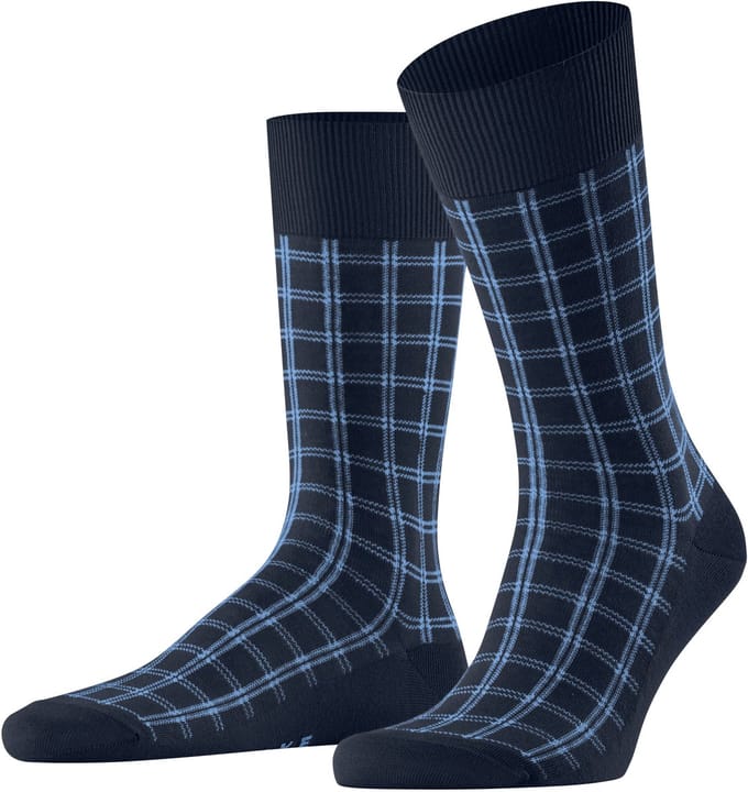 FALKE Modern Tailor modieus geruit katoen sokken heren blauw - maat 43-46