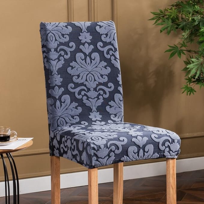 1 pièce Housse de Chaise Élastique pour Salle à Manger Mariage Banquet el Housse de Chaise Jacquard Stretch Uni