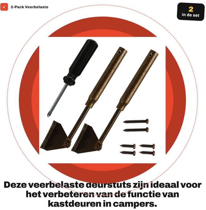 Dailygoods - 2-Pack Veerbelaste Deurstuts voor Camperkastdeuren