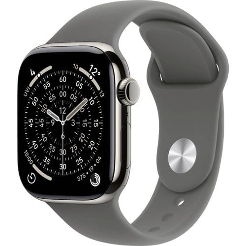 Apple Watch 11 - Wifi + 5G - 42mm - Natural Titanium Case with Stone Grey Sport Band - S/M