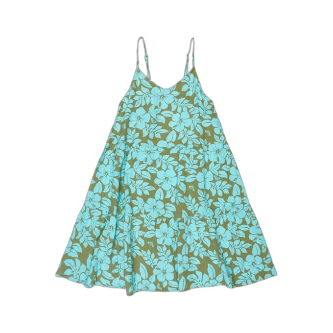 Roxy Sunlit Dreams Mouwloze Jurk Groen 14 Years Meisje