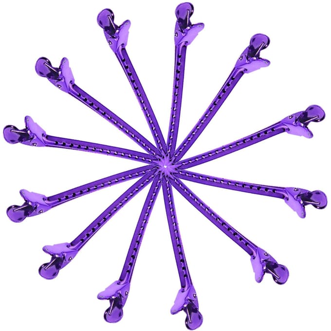 Lot de 12 pinces à cheveux de salon, pinces de coiffure, pinces de maintien, outils de coiffage, accessoires(pourpre) purple
