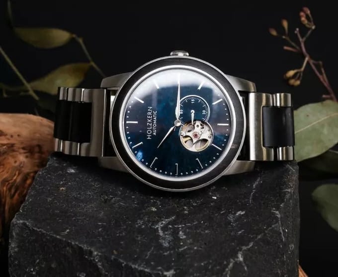 Holzkern unisex horloge 42 mm - Bruin