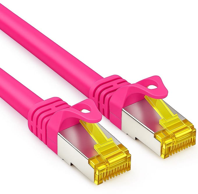 Cat 7 - S/FTP - Netwerkkabel - Patchkabel - Afgeschermd - 10 Gbps - 1 meter - Roze - Allteq