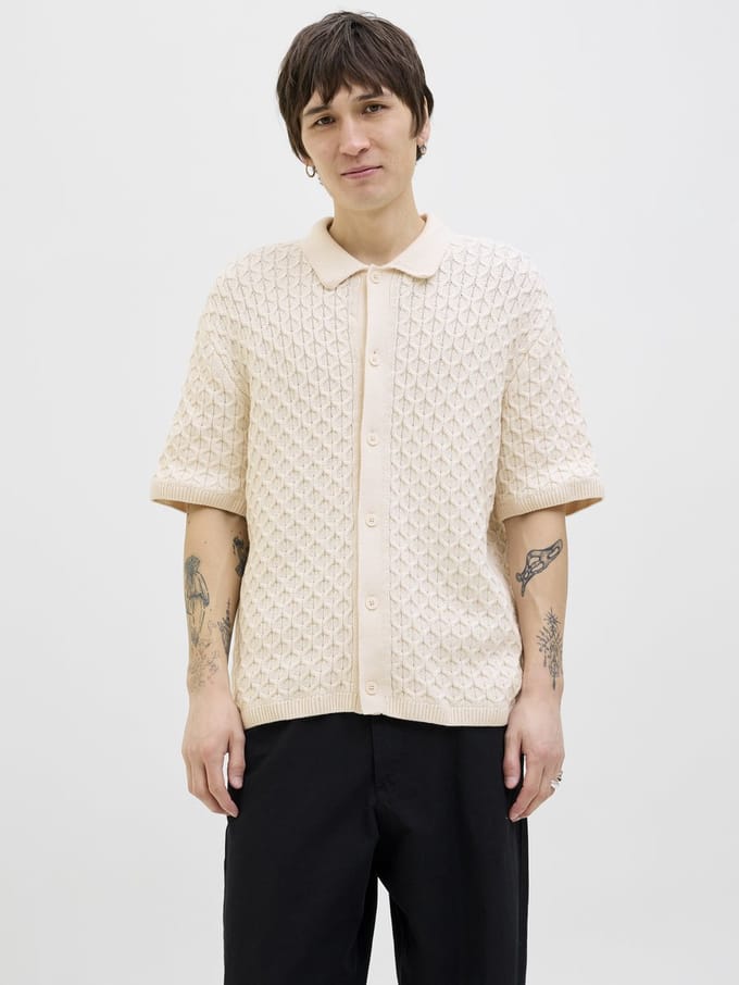 Jack & Jones Gebreide overhemd Effen Gebreide overhemd