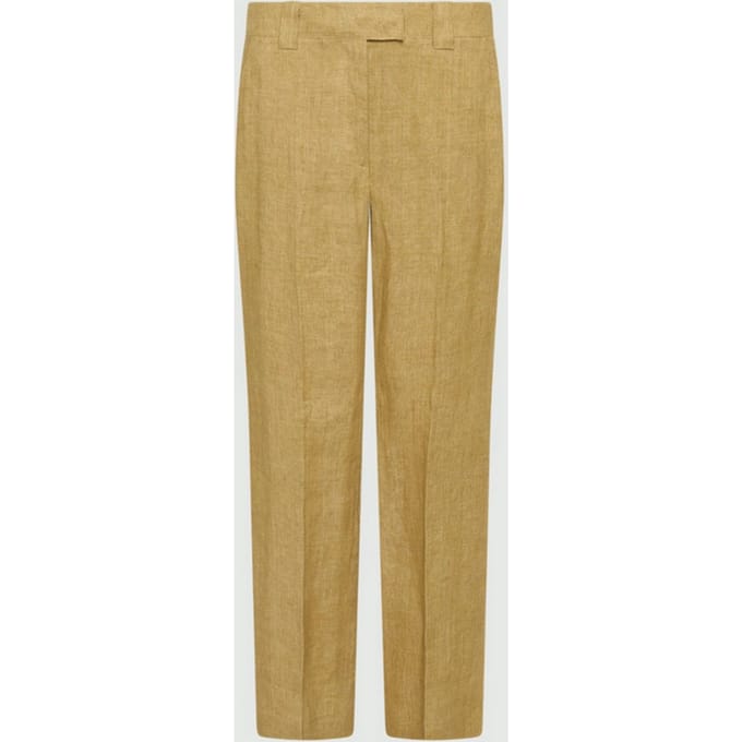 linnen broek vrouw kaki