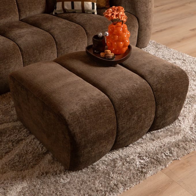 Bronx71® Hocker Luca chenille mocha