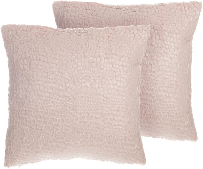 PEONY - Sierkussen set van 2 - Roze - 45 x 45 cm - Polyester