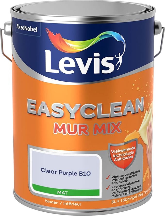 Levis - Easyclean Mur Mat Mix - Clear Purple B10 - Mengverf - 5 L