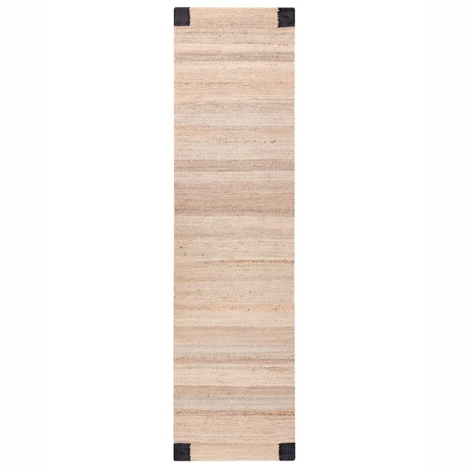 AMRAVATI - Vloerkleed - Beige/Zwart - 80 x 300 cm - Jute