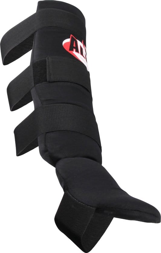 SHIN PRO - Kickboksen scheenbeschermers - Katoen - Zwart - Maat L