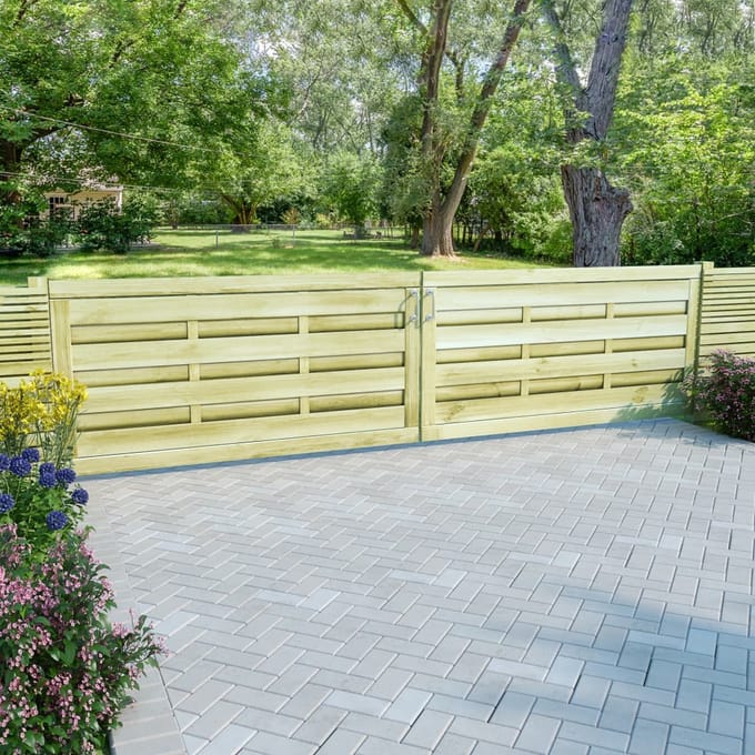 vidaXL - Poorten - 2 - st - 150x75 - cm - geïmpregneerd - grenenhout - groen