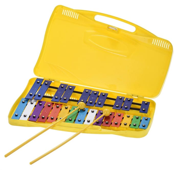 Kleurrijk 25 Noten Glockenspiel Xylofoon Percussie Ritme Muzikaal Educatief Onderwijsinstrument yellow