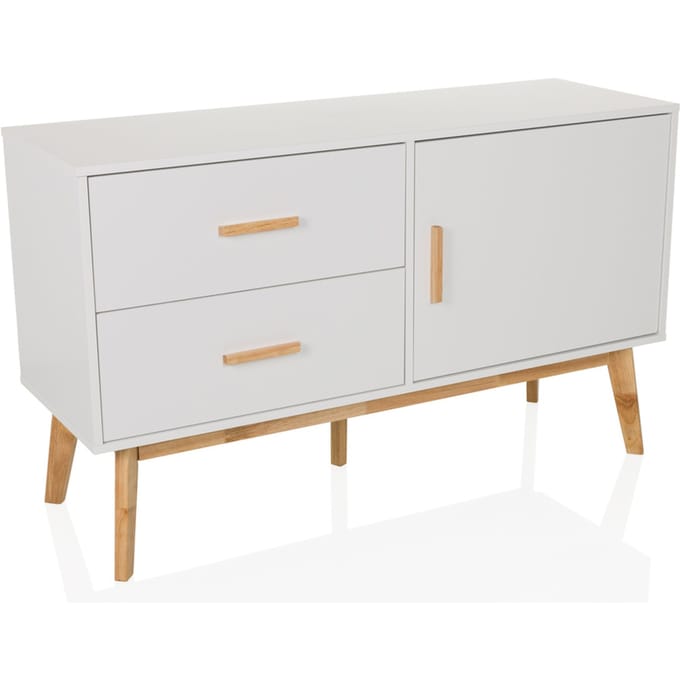 Dressoir / commode TAROLO I 120x71,5x40 cm 2 laden 1 deur wit hjh LIVING